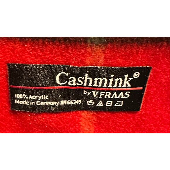 Cashmink by V. Fraas Holiday Scarf Red Black White Plaid Warm Soft Winter Gifty - Picture 5 of 5